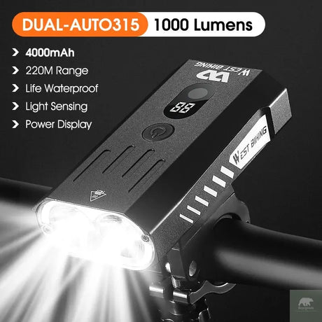 1600 Lumen Dual LED Bike Light Beargoods