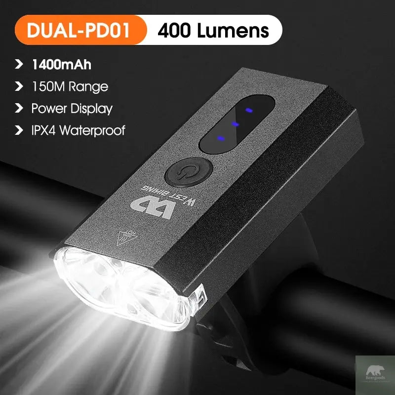 1600 Lumen Dual LED Bike Light Beargoods