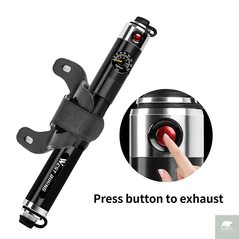 High Pressure Bicycle Pump with Pressure Gauge Beargoods
