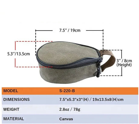 CAMPINGMOON S220-B Canvas Mini Bag 21x15x9cm Outdoor Camping Custom Pear Shape Lunch Food Delivery Food Grade PP Box Beargoods