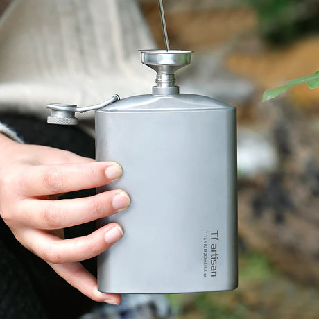 Titanium Hip Flask With Funnel 200ml/260ml