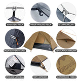 Naturehike Cycling Tent 1 Person Ultralight Backpacking Tent Double Layer Fishing Beach Tent Outdoor Travel Hiking Camping Tent Beargoods