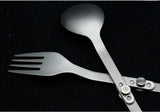 Pure Titanium Cutlery Spoon Fork Folding Outdoor Camping Home Portable Picnic Equipment Backpacking Travel Hiking Tableware Beargoods