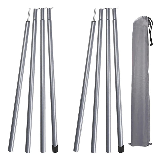 2m Telescopic Tent Poles Set of 2 Lightweight Adjustable Trekking Camping Collapsible Poles for Walking Canopy Hiking Beargoods