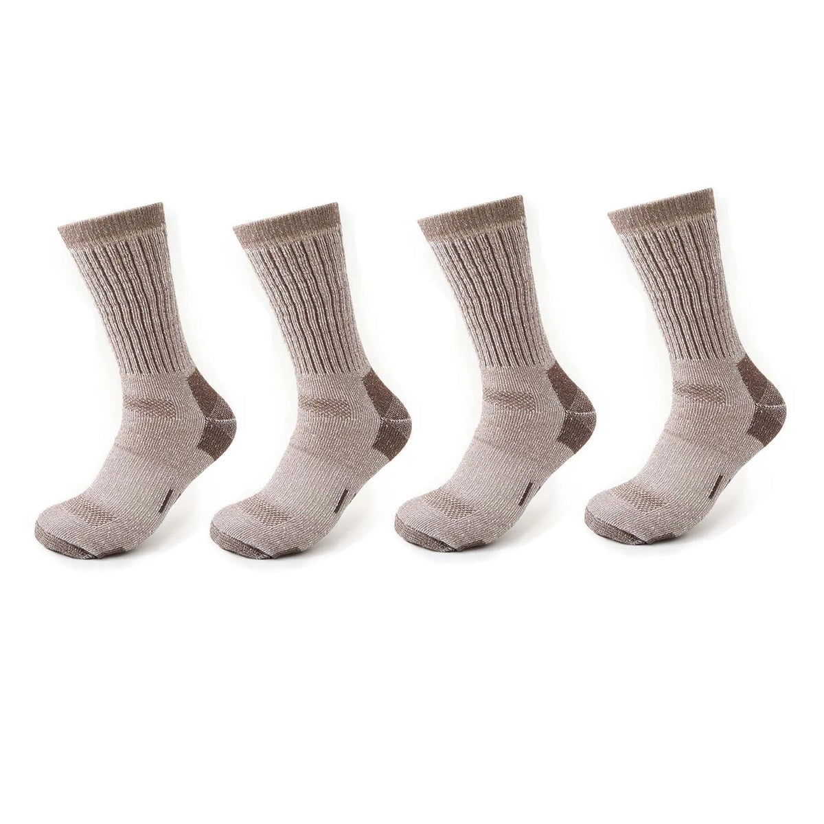 4 Pairs Men Merino Wool Outdoor Hiking Socks Crew Socks Winter Thick Thermal Boot Socks Moisture Breathable Euro Size 42-46 Beargoods