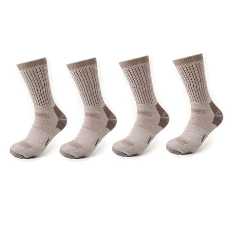4 Pairs Men Merino Wool Outdoor Hiking Socks Crew Socks Winter Thick Thermal Boot Socks Moisture Breathable Euro Size 42-46 Beargoods