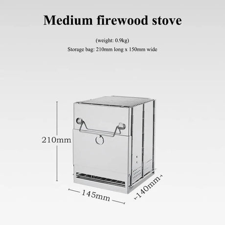 Portable Camping Wood Burning Stove Folding Camp Stove Stainless Steel Campfire Stove for Outdoor Cooking Picnic Hiking BB Beargoods