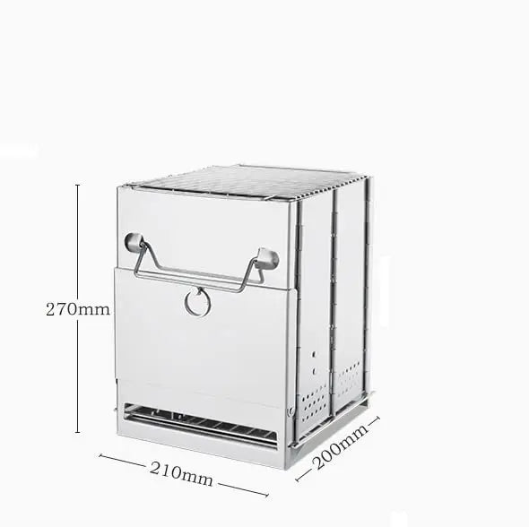 Portable Camping Wood Burning Stove Folding Camp Stove Stainless Steel Campfire Stove for Outdoor Cooking Picnic Hiking BB Beargoods