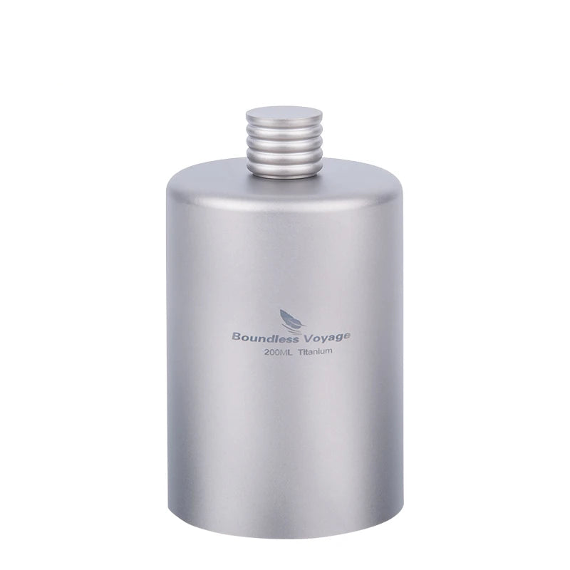 Boundless Voyage 200ml Titanium Pocket Flagon Camping Portable Alcohol Bottle Drink Sports Outdoor Hip Flask Picnic Wine Bottle Beargoods