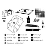 Fireproof 2 Person Winter Tent Hot Tent Waterproof Tunnel Dome Tent with Stove Jack and Snow Skirt for Camping Hiking 4 Season Beargoods