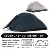Naturehike Cloud Up 1 2 3 Person Camping Tent Ultralight Waterproof Trekking Tents Hiking Backpacking Shelter Tent Travel Tent Beargoods