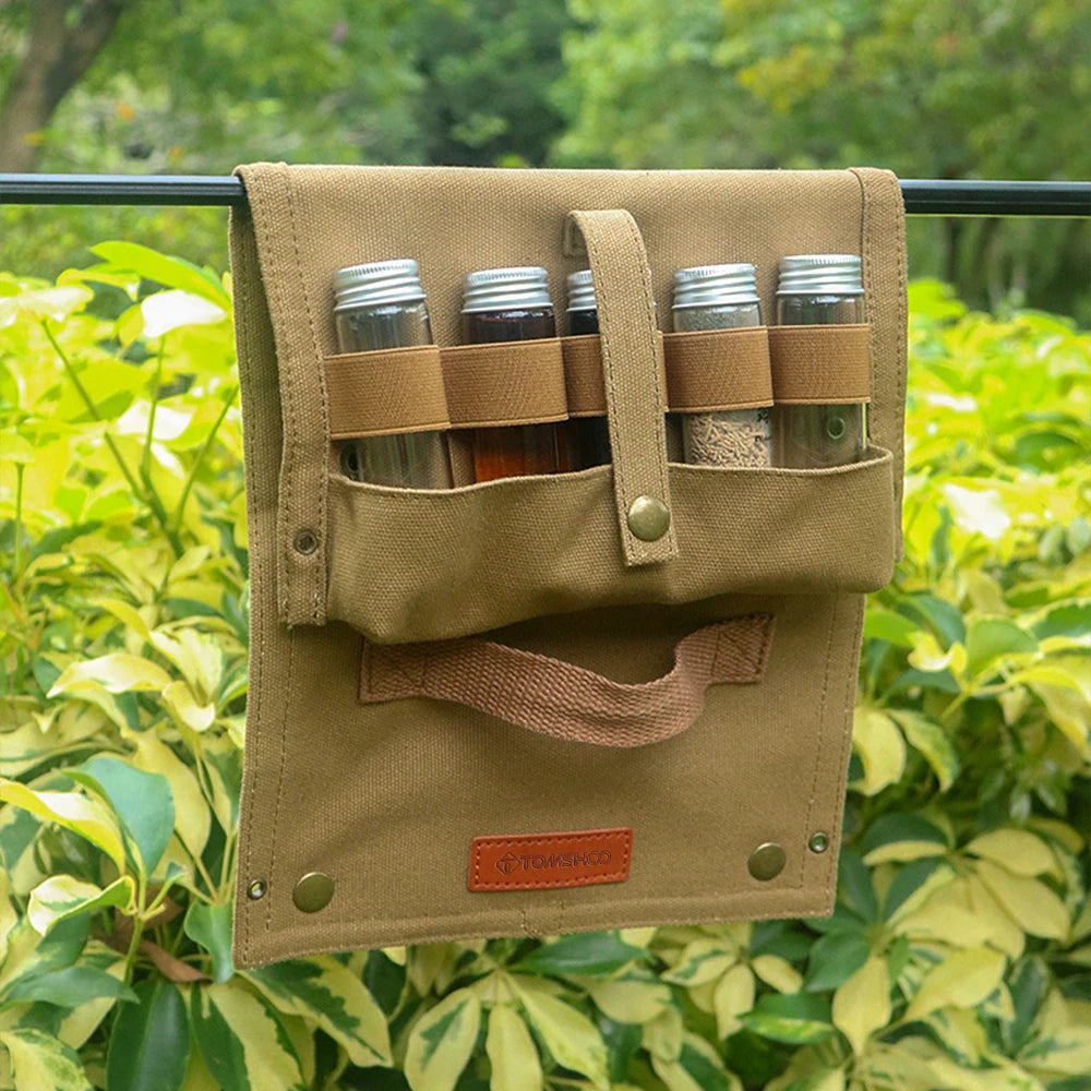 Barbecue Seasoning Storage Bag, Including 10 Bottles, Suitable For Outdoor Camping And Picnics, Seasoning Bottle Storage Bag Beargoods