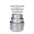 Boundless Voyage Titanium Pot Camping Cookware Hanging Soup Pot with Lid Outdoor Cooking Kit Lightweight Kitchen Ware Tableware Beargoods