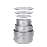 Boundless Voyage Titanium Pot Camping Cookware Hanging Soup Pot with Lid Outdoor Cooking Kit Lightweight Kitchen Ware Tableware Beargoods