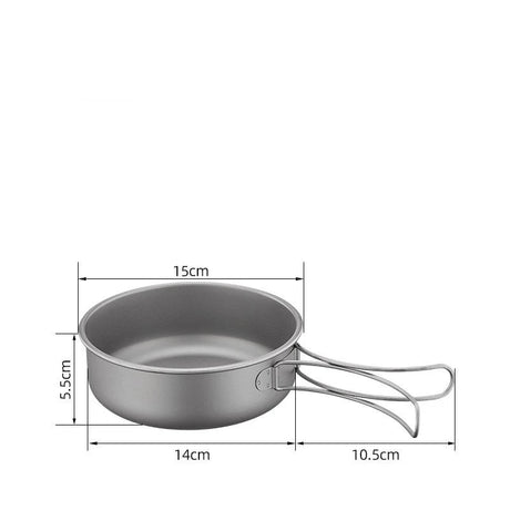 Titanium Outdoor Pot Set Picnic Camping Set Tableware Foldable Lightweight Portable Soup Pot Cooking Pot Set Beargoods
