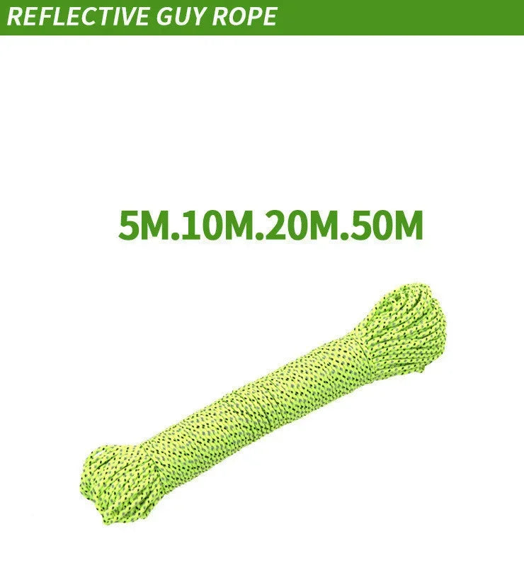 5M/10M/20M/50M Reflective Tent Rope Guylines Nylon Tent Line Cord Rescue Umbrella Paracord Rope Camping Hiking Tent Accessories Beargoods