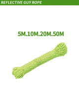 5M/10M/20M/50M Reflective Tent Rope Guylines Nylon Tent Line Cord Rescue Umbrella Paracord Rope Camping Hiking Tent Accessories Beargoods