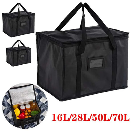 70L Insulated Thermal Cooler Bag Insulation To Keep Cold Large Capacity Portable Lunch Bag Zip Picnic Camping Tin Foil Food Bag Beargoods
