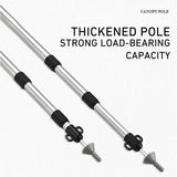 WESTTUNE 2PCS Camping Canopy Pole Aluminum Alloy Telescopic Tent Support Foldable Beach Shelter Awning Pole for Outdoor Beargoods