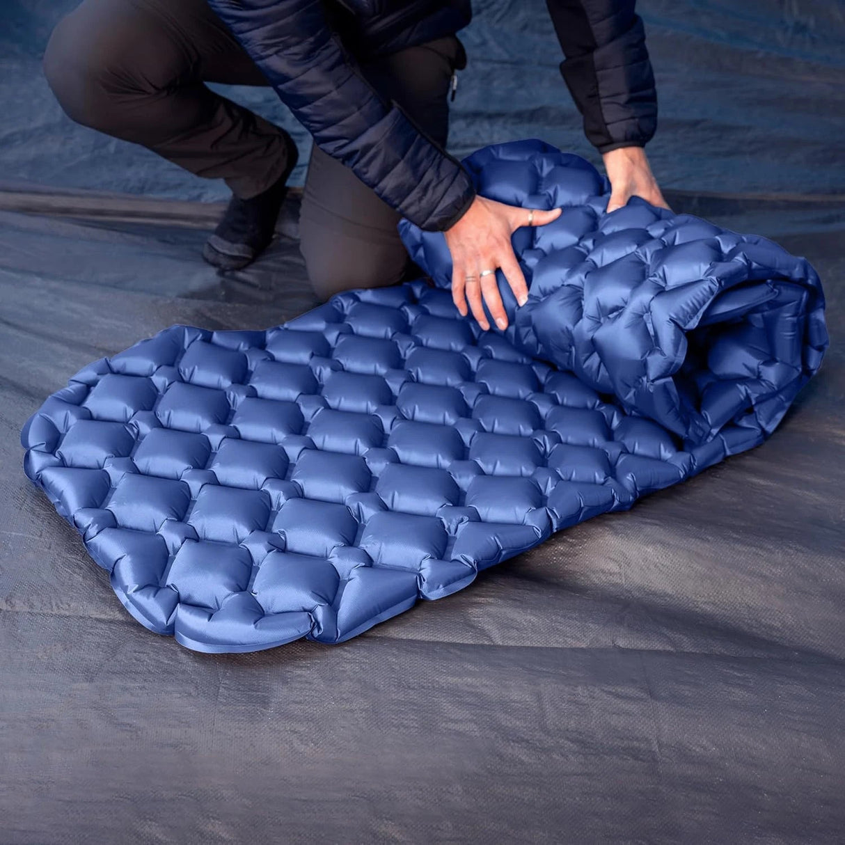 Outdoor Sleeping Pad Camping Inflatable Mattress Ultralight Air Cushion Travel Mat Folding Bed No Headrest For Travel Hiking Beargoods