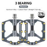 WEST BIKING Bike Pedals MTB Flat Bicycle Pedals 9/16'' Lightweight Road Bike Pedals Carbon Fiber Sealed Bearing Platform Pedals Beargoods