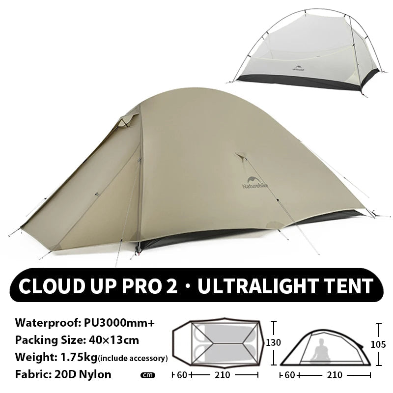Naturehike Cloud Up 1 2 3 Person Camping Tent Ultralight Waterproof Trekking Tents Hiking Backpacking Shelter Tent Travel Tent Beargoods