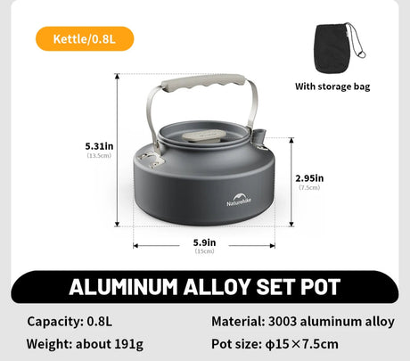 Camping Cookware Kit Frying Pan Portable Kettle Foldable