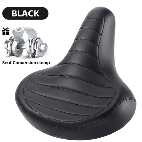 WEST BIKING MTB Spring Saddle Electric Bike Wide Comfortable Shock-Absorbing Bicycle Seat Leather Retro Brown Saddle Soft Beargoods