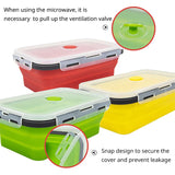 1 PCS Silicone Folding Lunch Box Food Grade Square Portable Microwave Oven Lunch Box Outdoor Travel Picnic Preservation Box Beargoods
