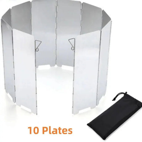 8 Plates / 10 Plates Aluminum Alloy Stove Windscreen, Ultralight Foldable Stove Windshield, Suitable For Outdoor Camping, Picnic Beargoods