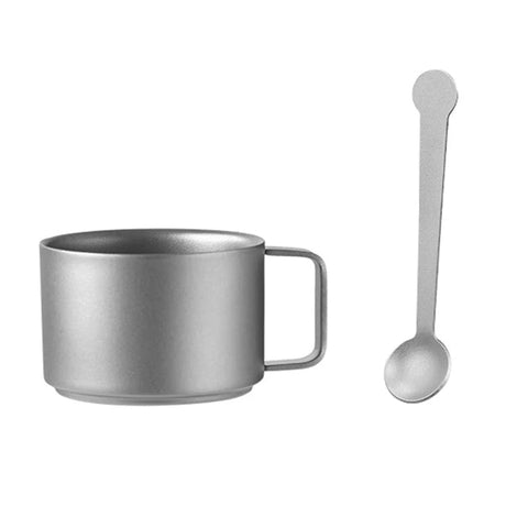 100ml Titanium Double Wall Coffee Cup Mini Mug Lightweight Portable Camping Drinkware for Hiking Picnic Backpacking Travel Beargoods