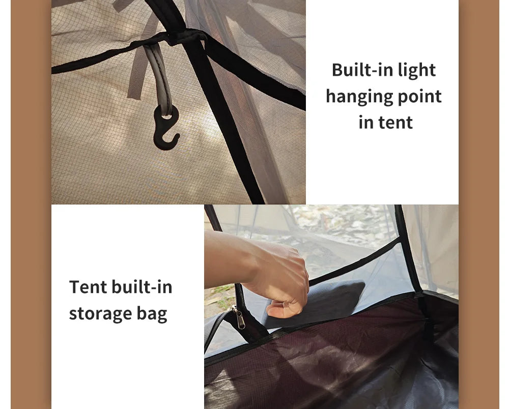 Fireproof 2 Person Winter Tent Hot Tent Waterproof Tunnel Dome Tent with Stove Jack and Snow Skirt for Camping Hiking 4 Season Beargoods