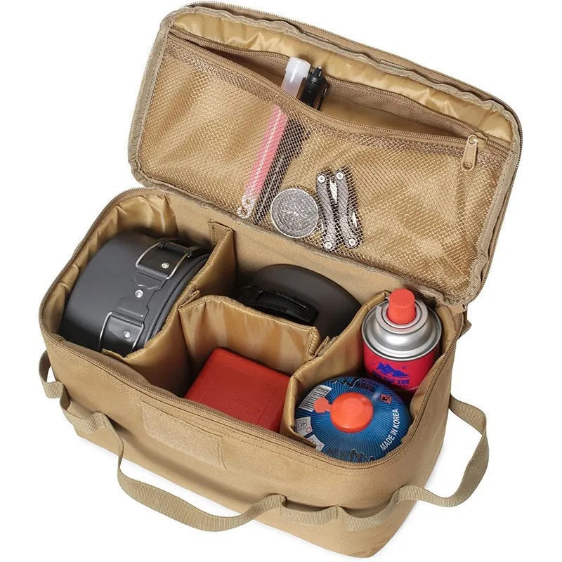 Outdoor Camping Gas Tank Storage Bag Large Capacity Ground Nail Tool Bag Gas Canister Picnic Cookware Utensils Kit Bag Beargoods