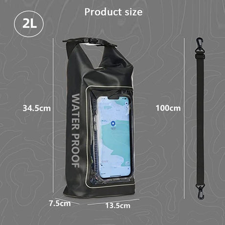 2L/5L PVC Swimming Waterproof Bag,Mobile Phone Waterproof Dry Bag for Trekking Drifting Rafting Surfing Boating Storage Bag Beargoods