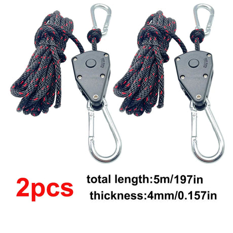 4mm Camping Tent Tie Down Rope Tightener Fastening Pulley Ratchet Hangers Awning Rope Hook Canopy Buckle Rope Tightening Tool Beargoods