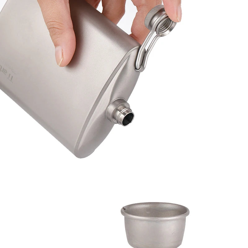 Titanium Hip Flask With Funnel 200ml/260ml