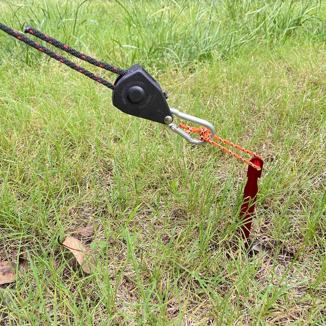 4mm Camping Tent Tie Down Rope Tightener Fastening Pulley Ratchet Hangers Awning Rope Hook Canopy Buckle Rope Tightening Tool Beargoods