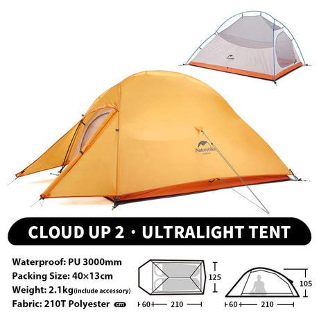 Naturehike Cloud Up 1 2 3 Person Camping Tent Ultralight Waterproof Trekking Tents Hiking Backpacking Shelter Tent Travel Tent Beargoods