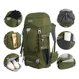 50L Hiking Backpack, Water-Resistant Nylon Bag, Large-Capacity Dual-Shoulder Bag for Trekking, Sports, and Functional Outdoor Beargoods