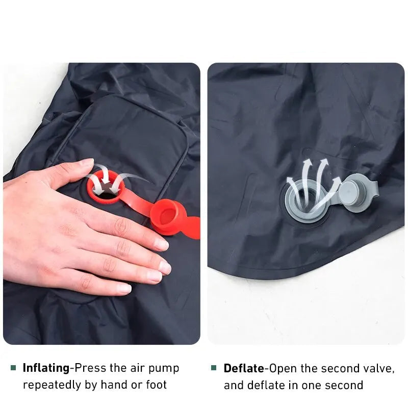 WESTTUNE Camping Inflatable Mattress Ultralight Outdoor Sleeping Pad with Pillow Built-in Pump Air Mat for Backpacking Hiking Beargoods