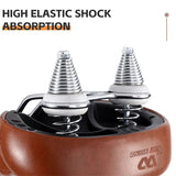 WEST BIKING MTB Spring Saddle Electric Bike Wide Comfortable Shock-Absorbing Bicycle Seat Leather Retro Brown Saddle Soft Beargoods