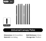 Naturehike Canopy Poles 2pcs High Strength Reinforced Multi-Purpose Support Pole Outdoor Camping Tents Porch General Steel Pipe Beargoods