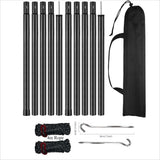 2m Telescopic Tent Poles Set of 2 Lightweight Adjustable Trekking Camping Collapsible Poles for Walking Canopy Hiking Beargoods