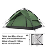 Naturehike One-touch Tent 3-4 Person Travel Family Sun Shelter Portable Automatic Fishing Tent Outdoor Picnic Camping Tent Beargoods
