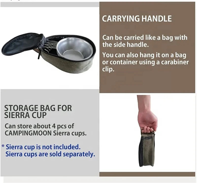 CAMPINGMOON S220-B Canvas Mini Bag 21x15x9cm Outdoor Camping Custom Pear Shape Lunch Food Delivery Food Grade PP Box Beargoods