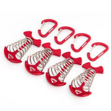 Widesea 4Pcs/set Camping Adjustable Plank Spiral Shaped Fish Bone Deck Carabiner Wind Rope Buckles Tent Stakes Hook Board Peg Beargoods