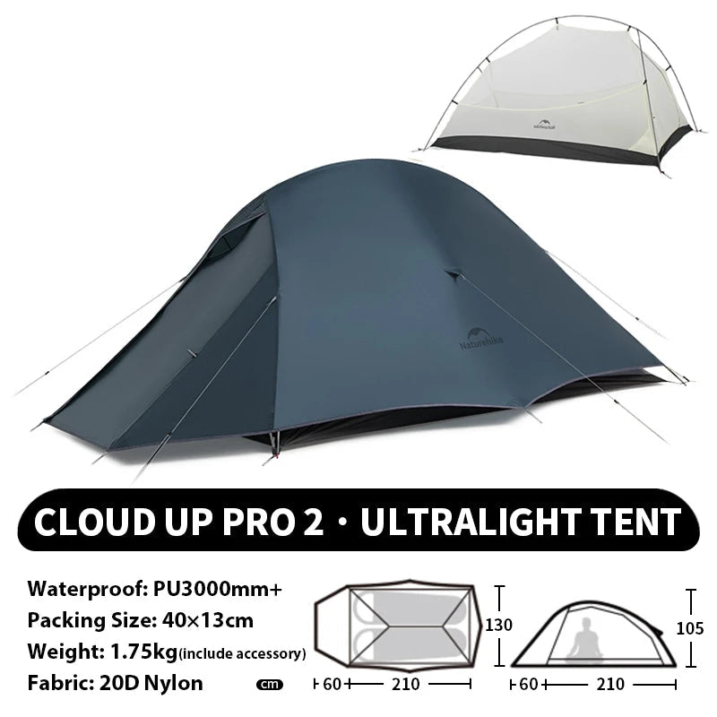 Naturehike Cloud Up 1 2 3 Person Camping Tent Ultralight Waterproof Trekking Tents Hiking Backpacking Shelter Tent Travel Tent Beargoods