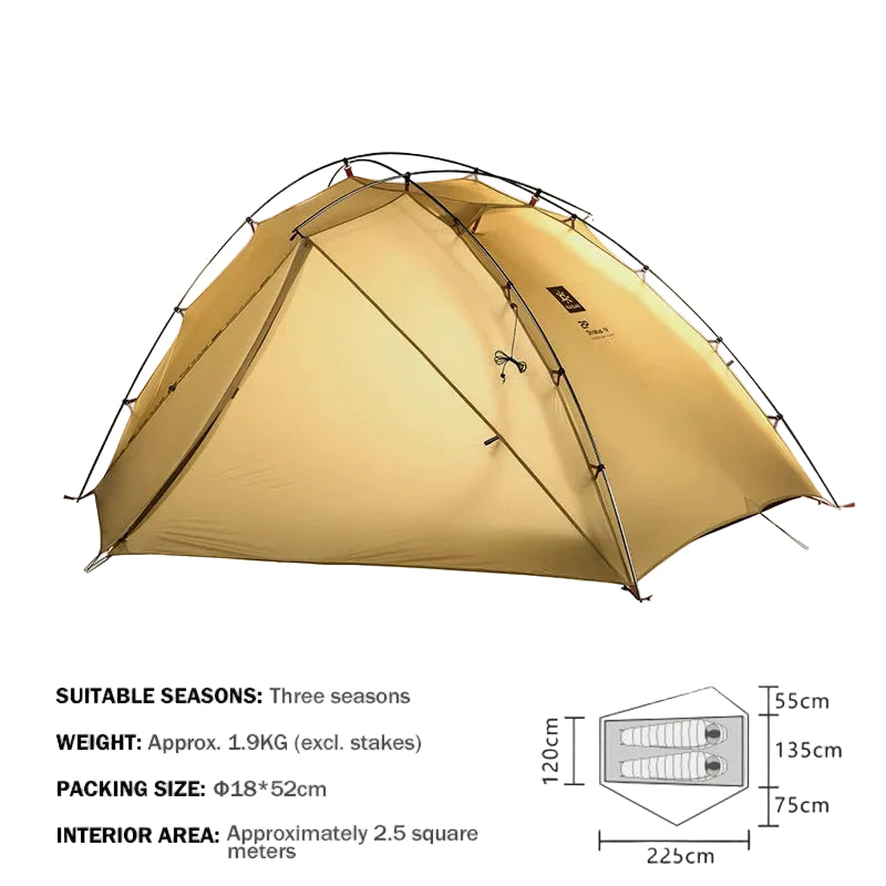 KAILAS STRATUS Ultralight Backpacking Tent 2 Person Double Layer Waterproof Windproof Camping Hiking Survival Tent KT2303102 Beargoods