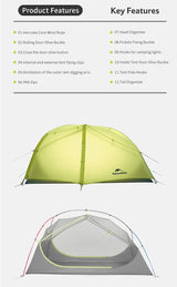 Naturehike Star River EXT Hiking Tent 2 People Ultralight Waterproof Tents Outdoor Camping Portable Lightweight Sun Shelter Beargoods