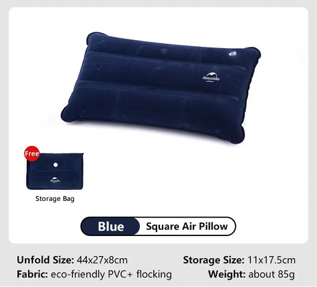 Naturehike Square Inflatable Pillow Outdoor Camping Hiking Ultralight Travel Portable Airplane Folding Pillows Soft Comfortable Beargoods